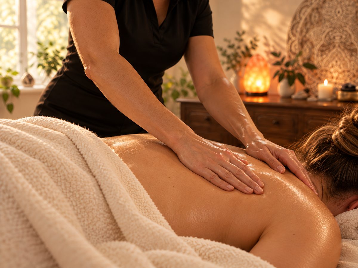 Laura giving a remedial massage